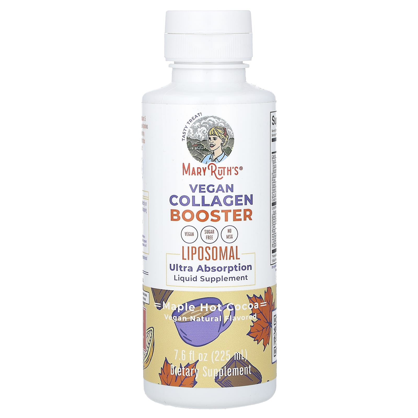 MaryRuth's, Vegan Collagen Booster Liposomal, Maple Hot Cocoa, 7.6 fl oz (225 ml) - Image 1
