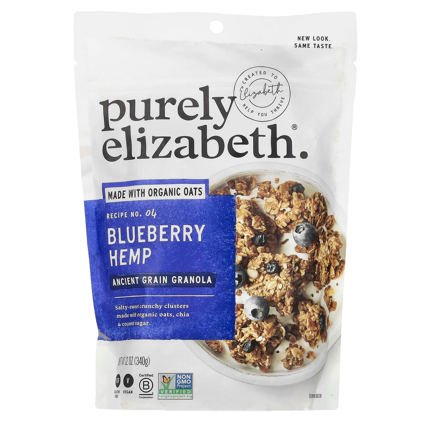 Purely Elizabeth, Ancient Grain Granola, Blueberry Hemp, 12 oz (340 g) - Image 1