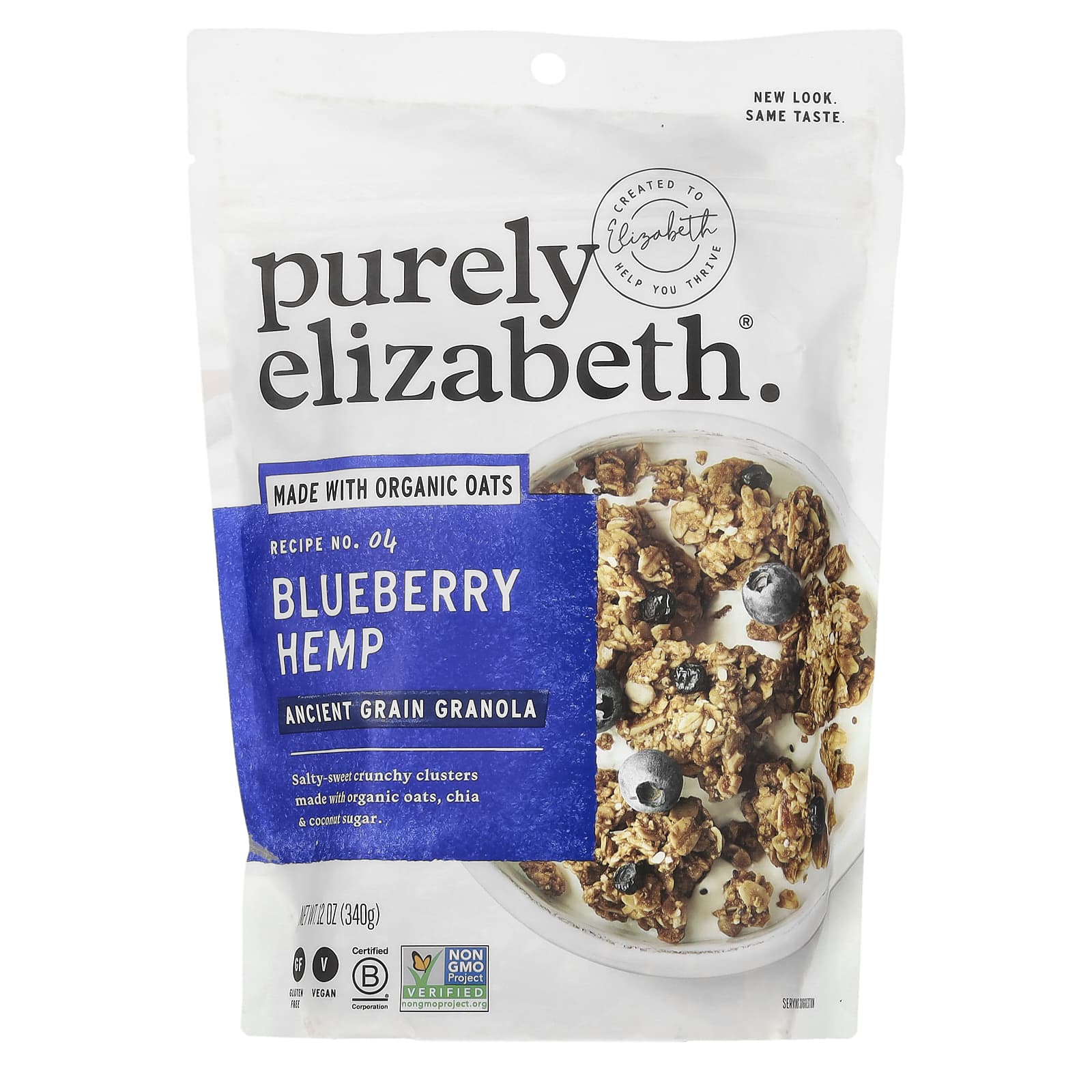 Purely Elizabeth, Ancient Grain Granola, Blueberry Hemp, 12 oz (340 g) - Image 1