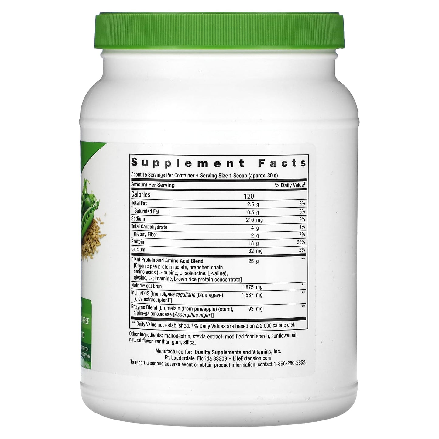 Life Extension, Wellness Code, Plant Protein Complete and Amino Acid Complex, Vanilla, 0.99 lb (450 g) - Image 2