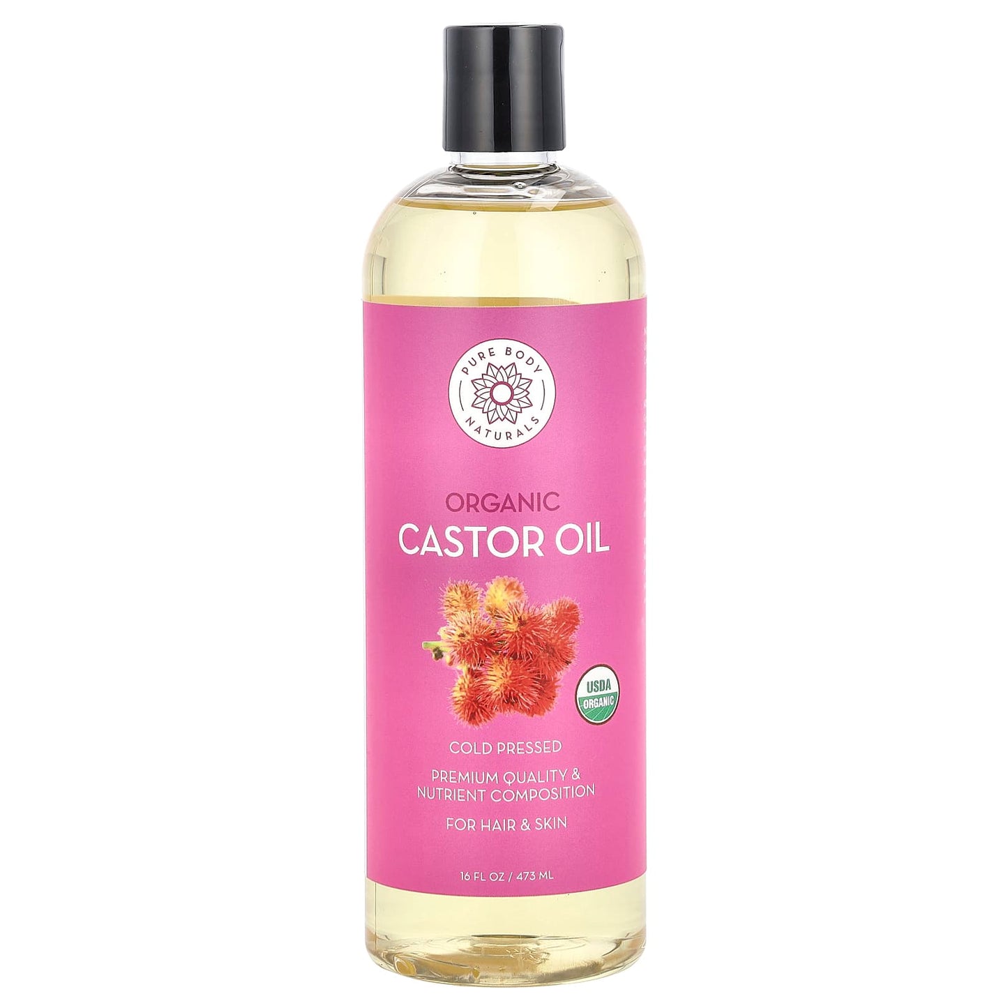 Pure Body Naturals, Organic Castor Oil, 16 fl oz (473 ml) - Image 1