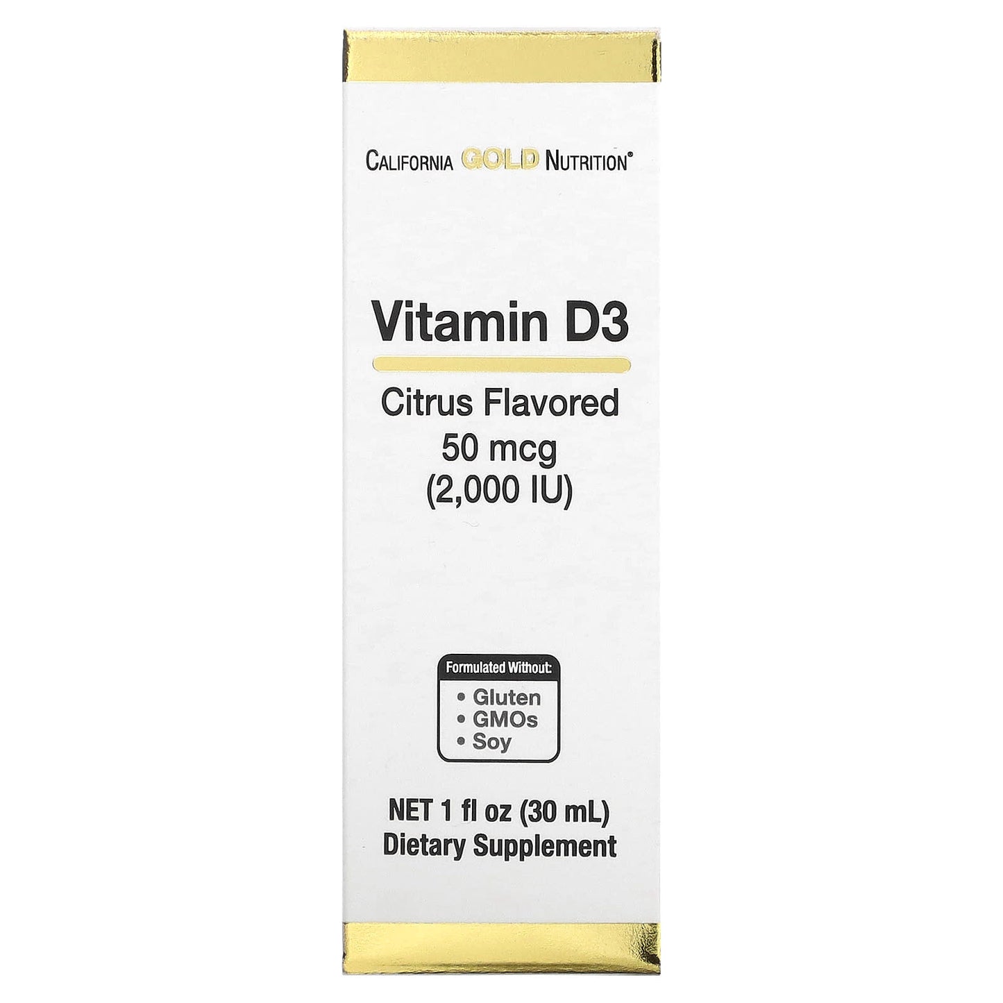 California Gold Nutrition Vitamin D3 Liquid Supplement 50 mcg (2000 IU) - Image 1