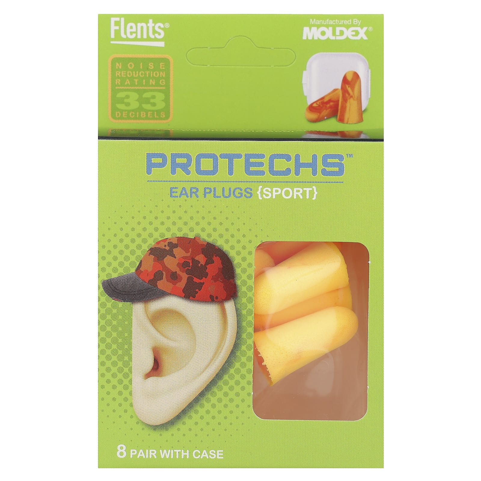 Flents Ear Plugs for Sports - Noise Reduction, 8 Pair with Case - Image 1