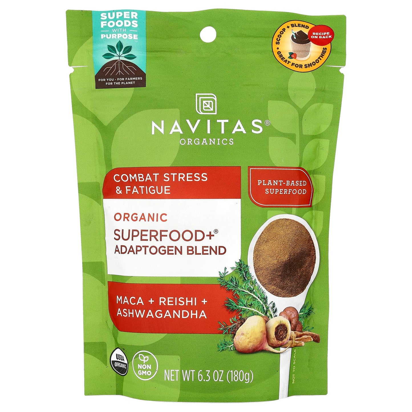 Navitas Organics, Organic Superfood+® Adaptogen Blend, 6.3 oz (180 g) - Image 1
