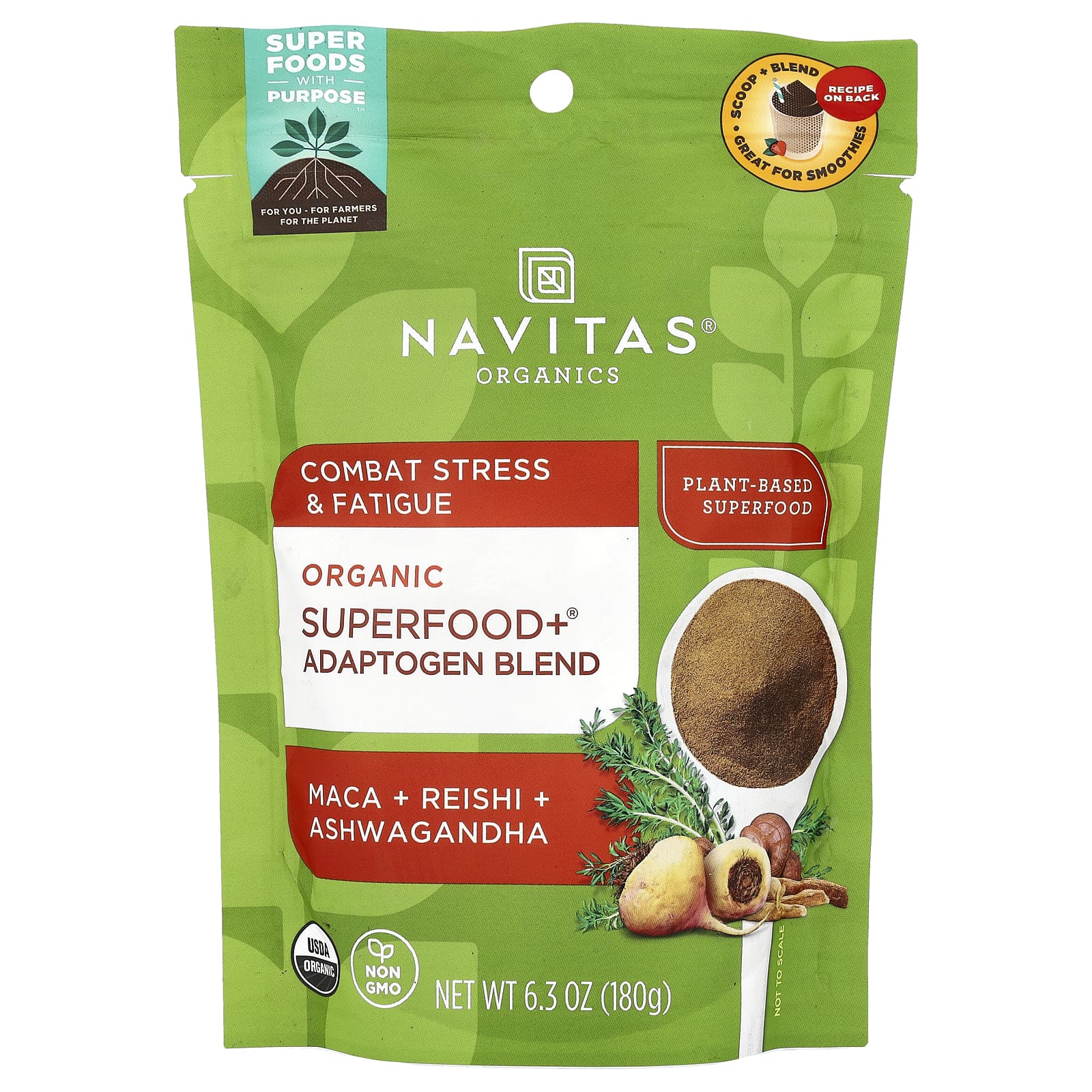 Navitas Organics, Organic Superfood+® Adaptogen Blend, 6.3 oz (180 g) - Image 1