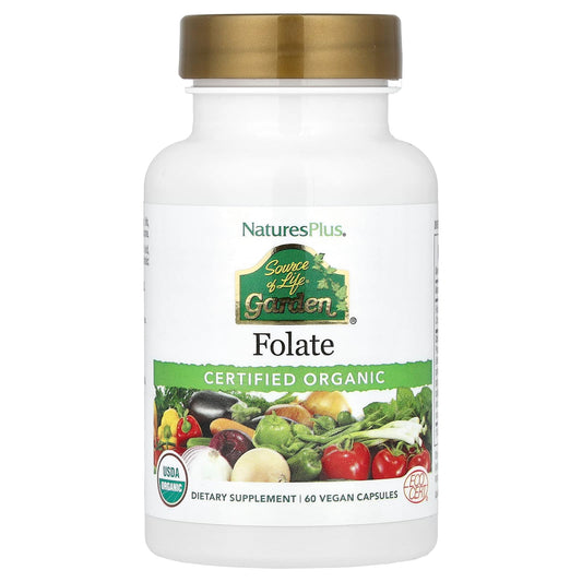 NaturesPlus, Source of Life®, Garden, Folate, 60 Vegan Capsules - Image 1