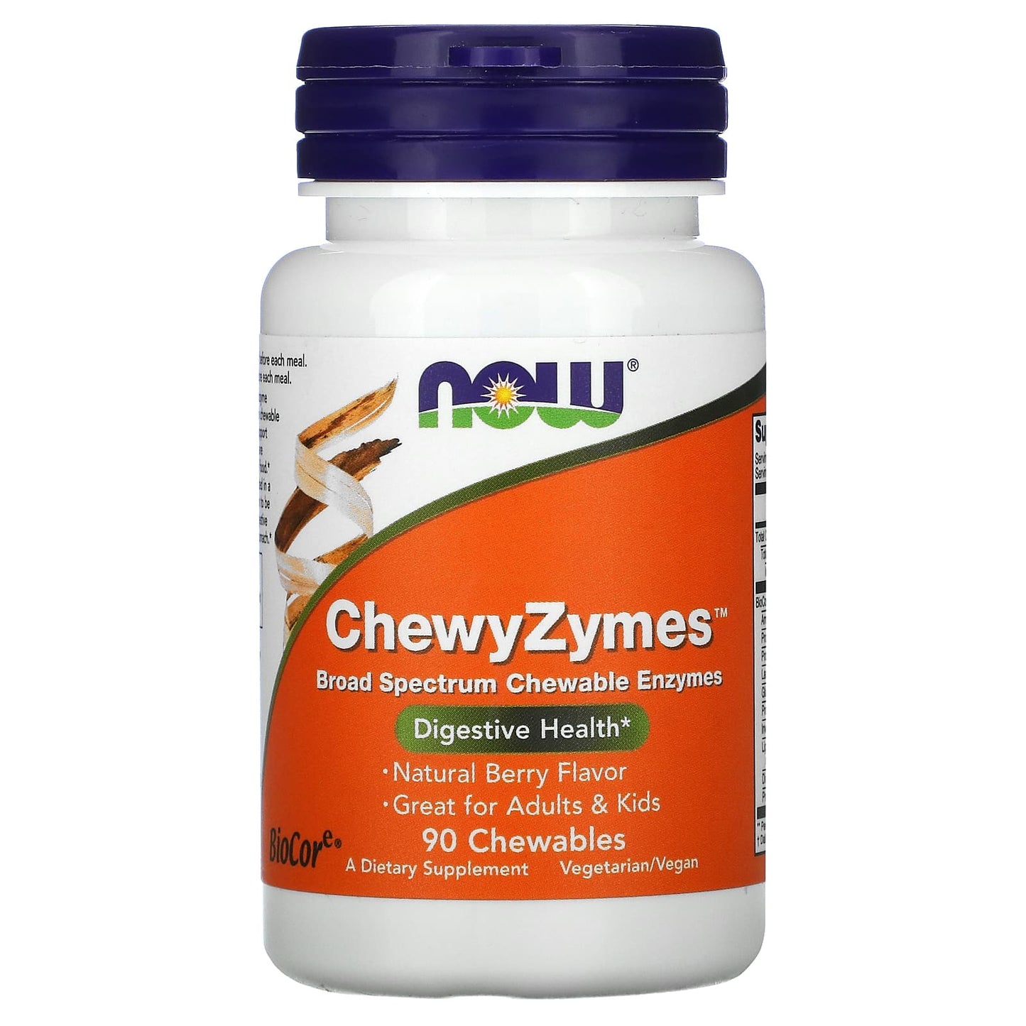 NOW Foods, ChewyZymes, Natural Berry Flavor, 90 Chewables - Image 1