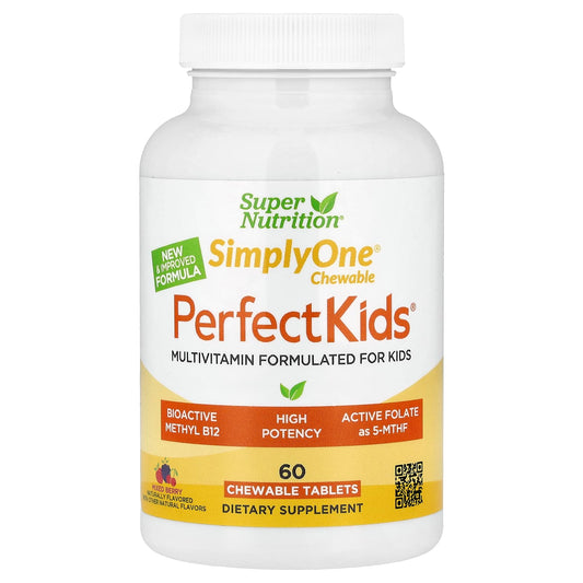 Super Nutrition | SimplyOne Chewable Multivitamin for Kids with B12 & Essential Vitamins, 60 Tablets - Image 1