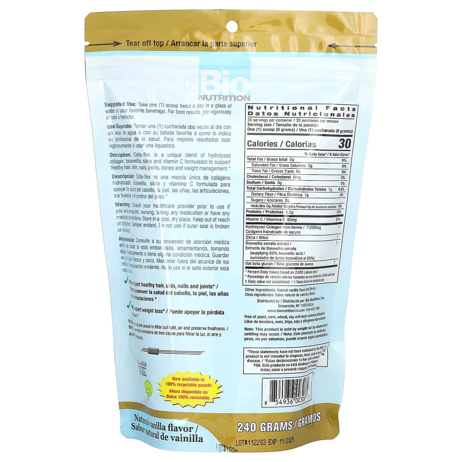 Hydrolyzed Collagen with Boswellia & Vitamin C for Hair, Skin & Joint Health - Image 2
