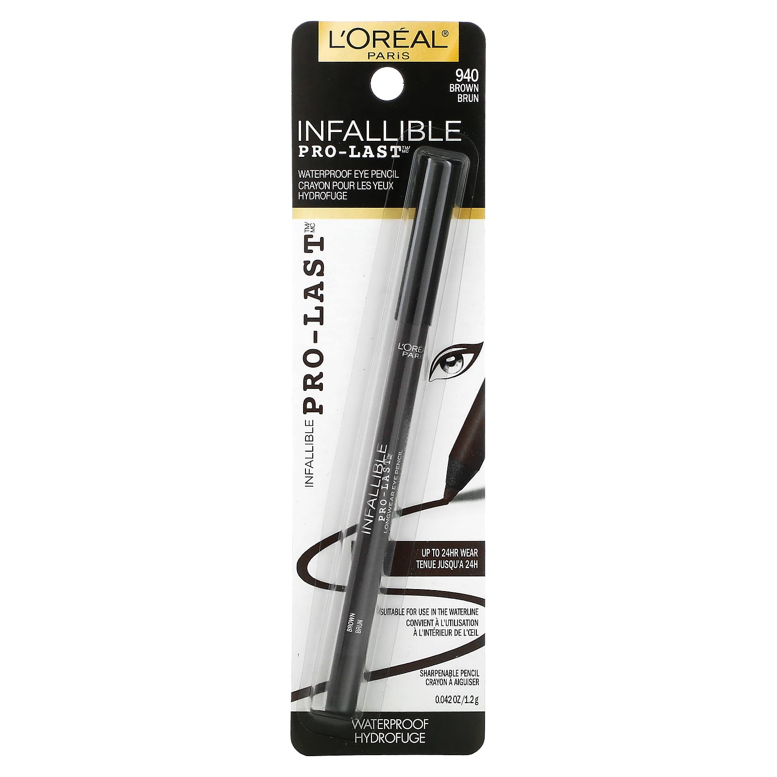 L'Oréal, Infallible Pro-Last™, Waterproof  Eye Pencil, 940 Brown, 0.042 fl oz (1.2 g) - Image 2