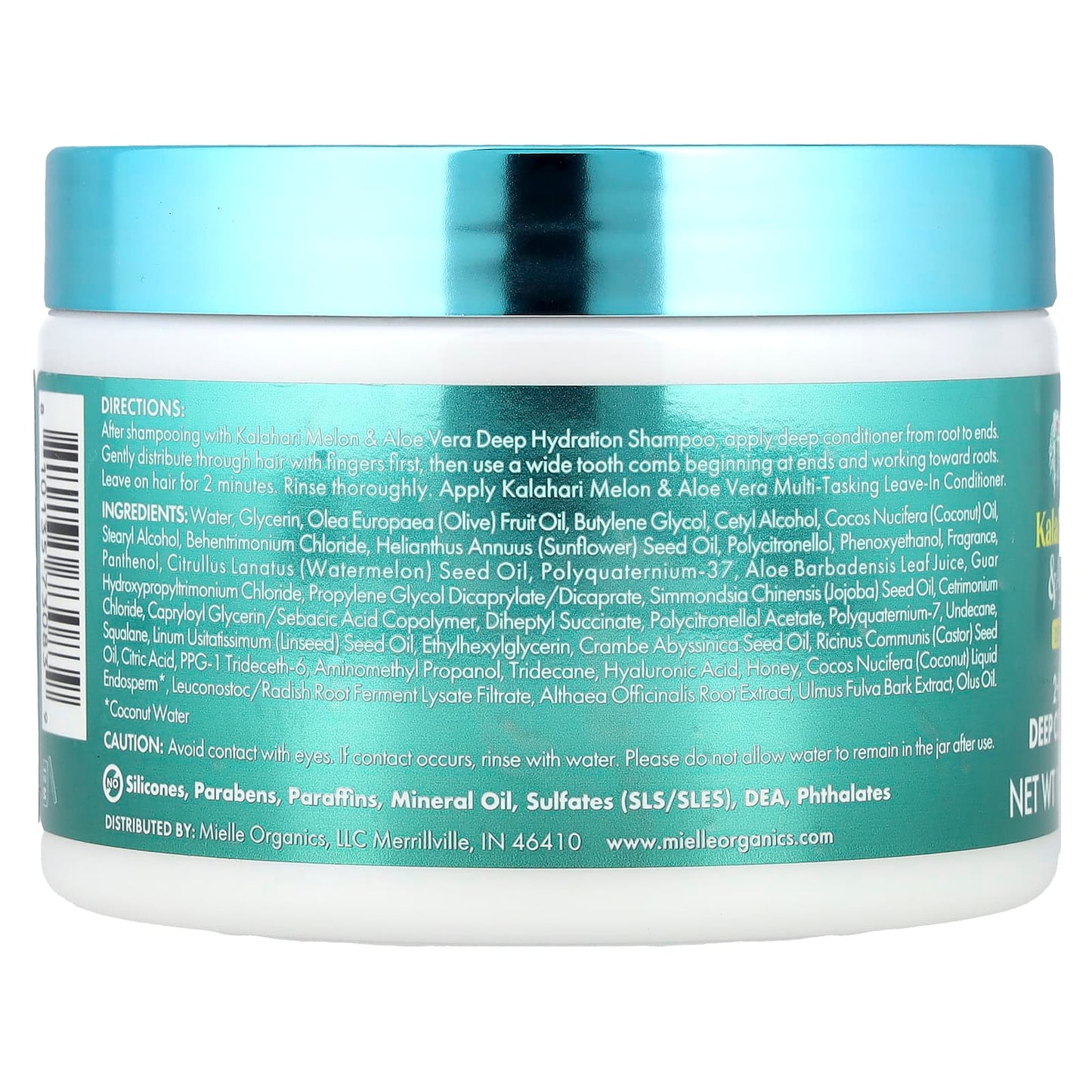 Mielle, Deep Hydration 2-Minute Deep Conditioner, For Dry, Dehydrated Hair, Kalahari Melon & Aloe Vera, 12 oz (340 g) - Image 2