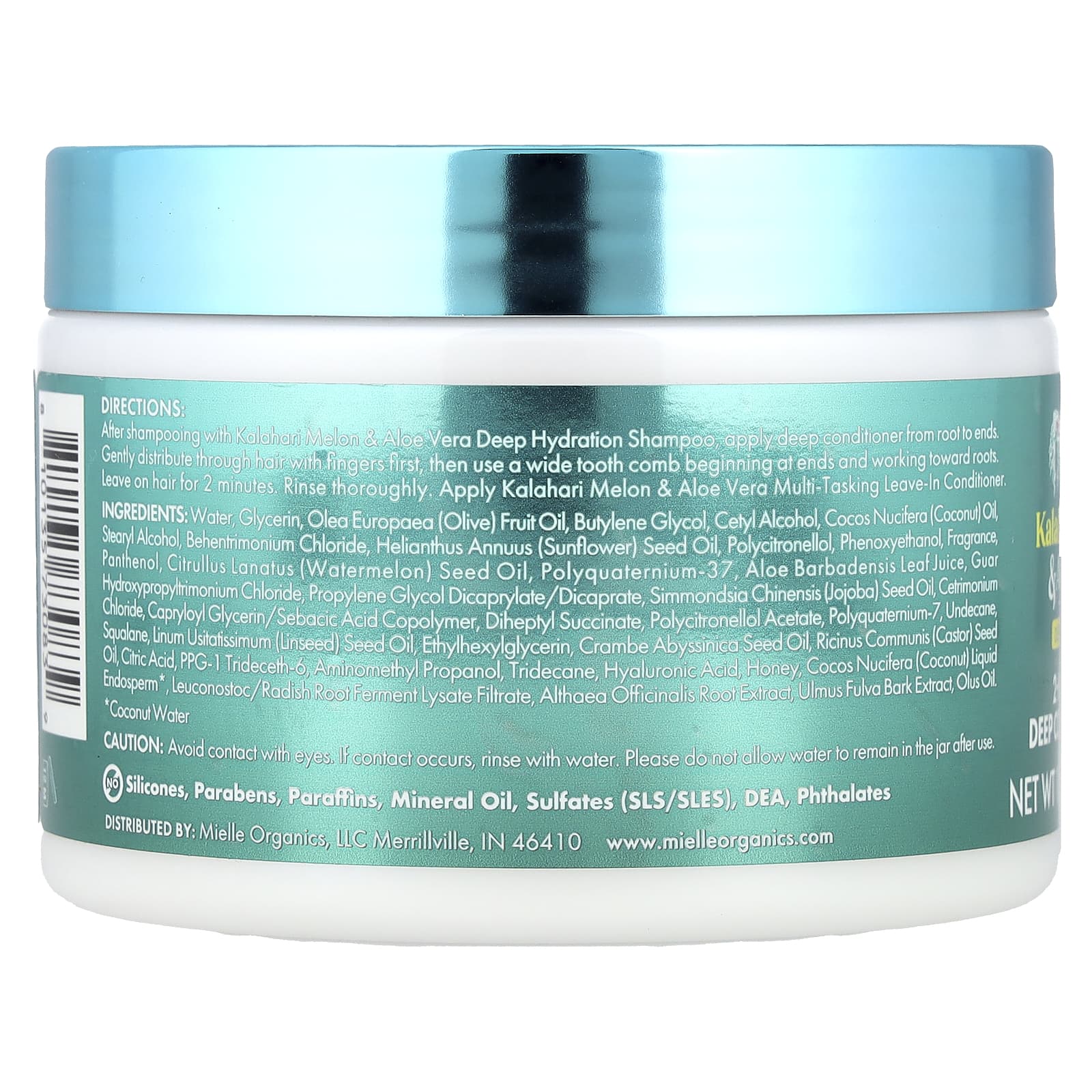 Mielle, Deep Hydration 2-Minute Deep Conditioner, For Dry, Dehydrated Hair, Kalahari Melon & Aloe Vera, 12 oz (340 g) - Image 2