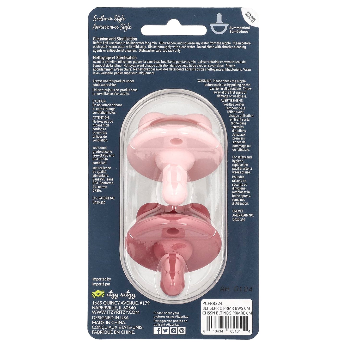 itzy ritzy Sweetie Soother Food Grade Silicone Pacifiers for 0+ Months - Image 2