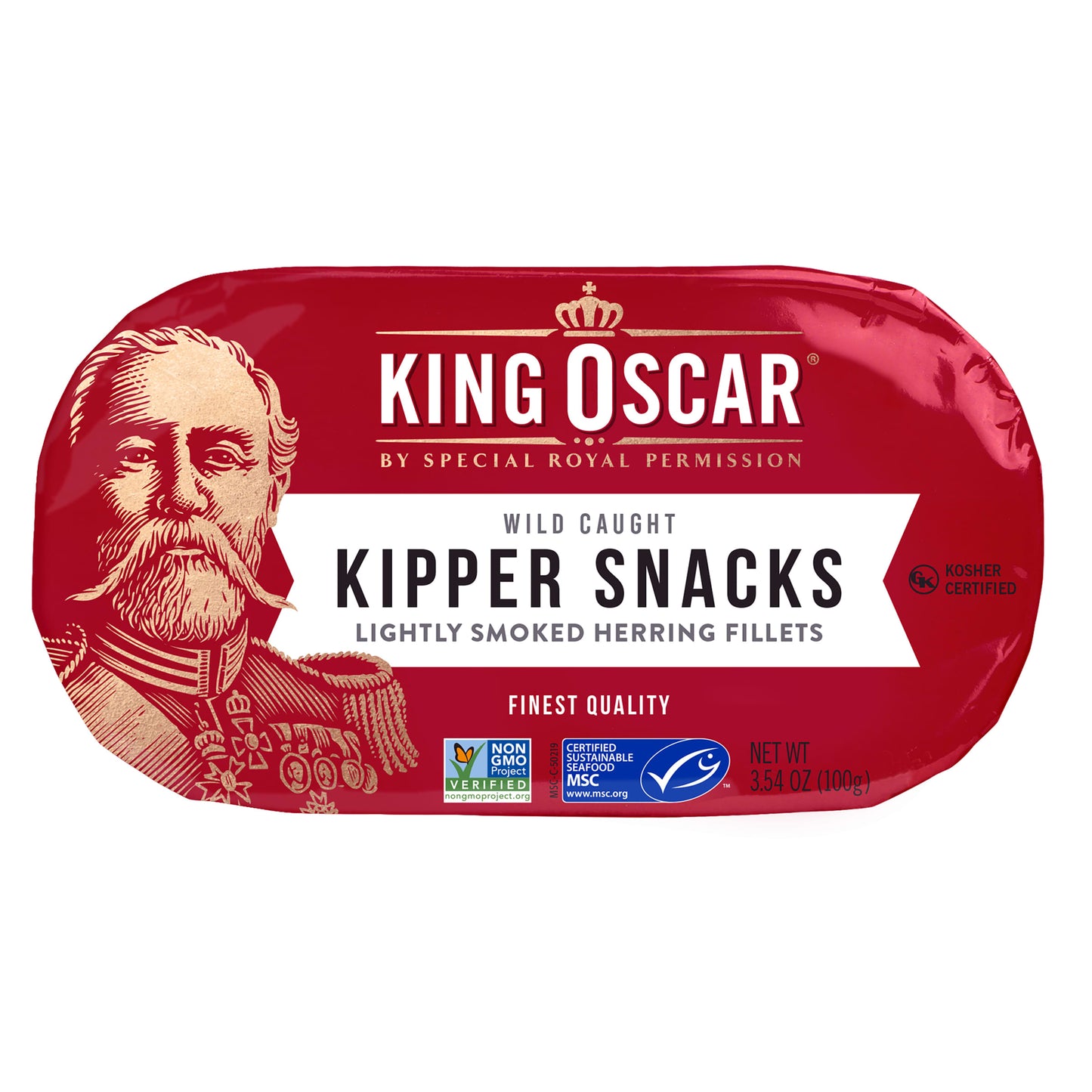 King Oscar, Kipper Snacks, Lightly Smoked Herring Fillets, 3.54 oz (100 g) - Image 1
