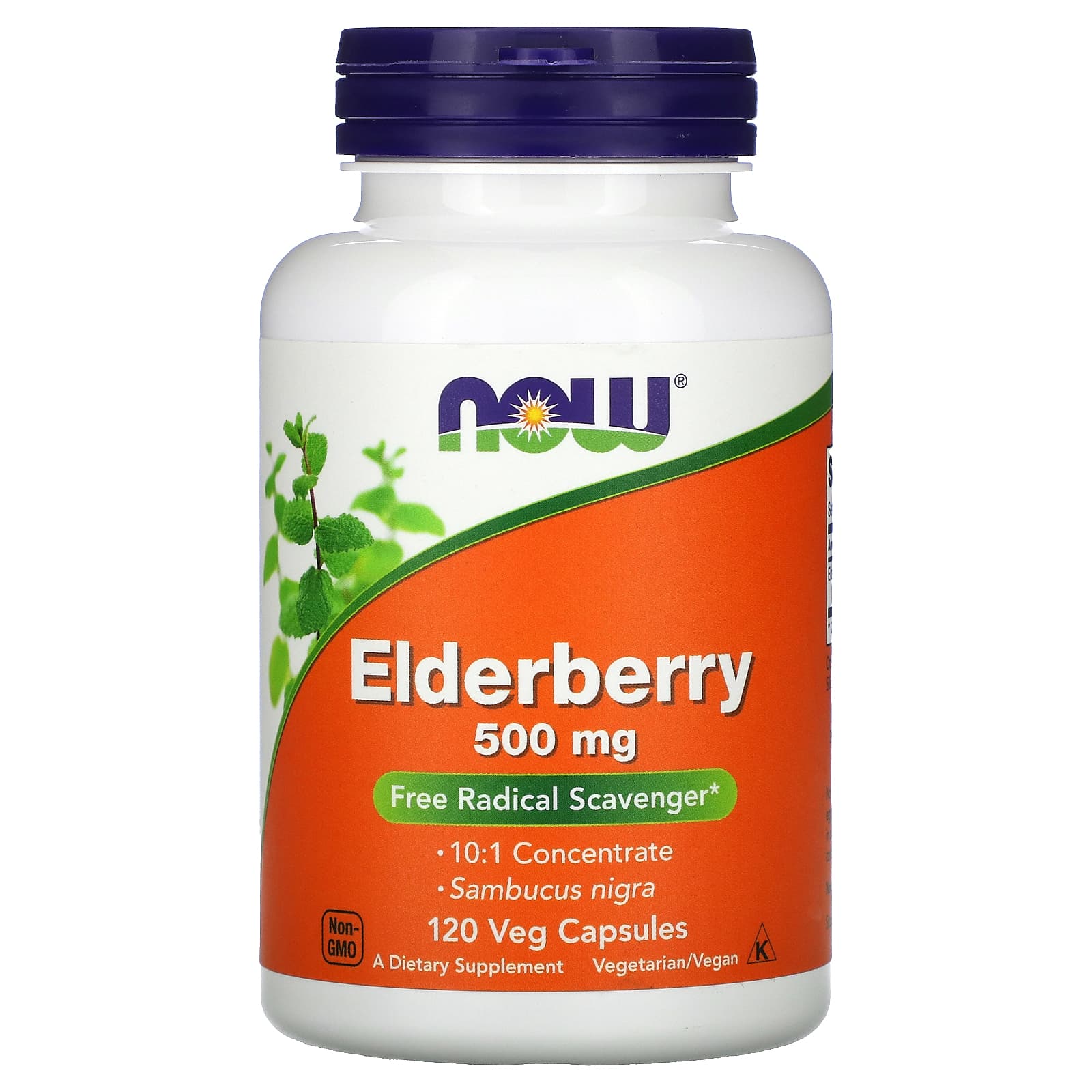 NOW Foods, Elderberry, 500 mg, 120 Veg Capsules - Image 1