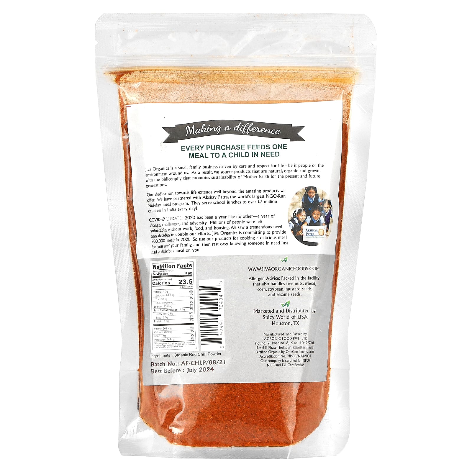 Certified Organic Red Chilli Powder by Jiva Organics, 200g - Image 2