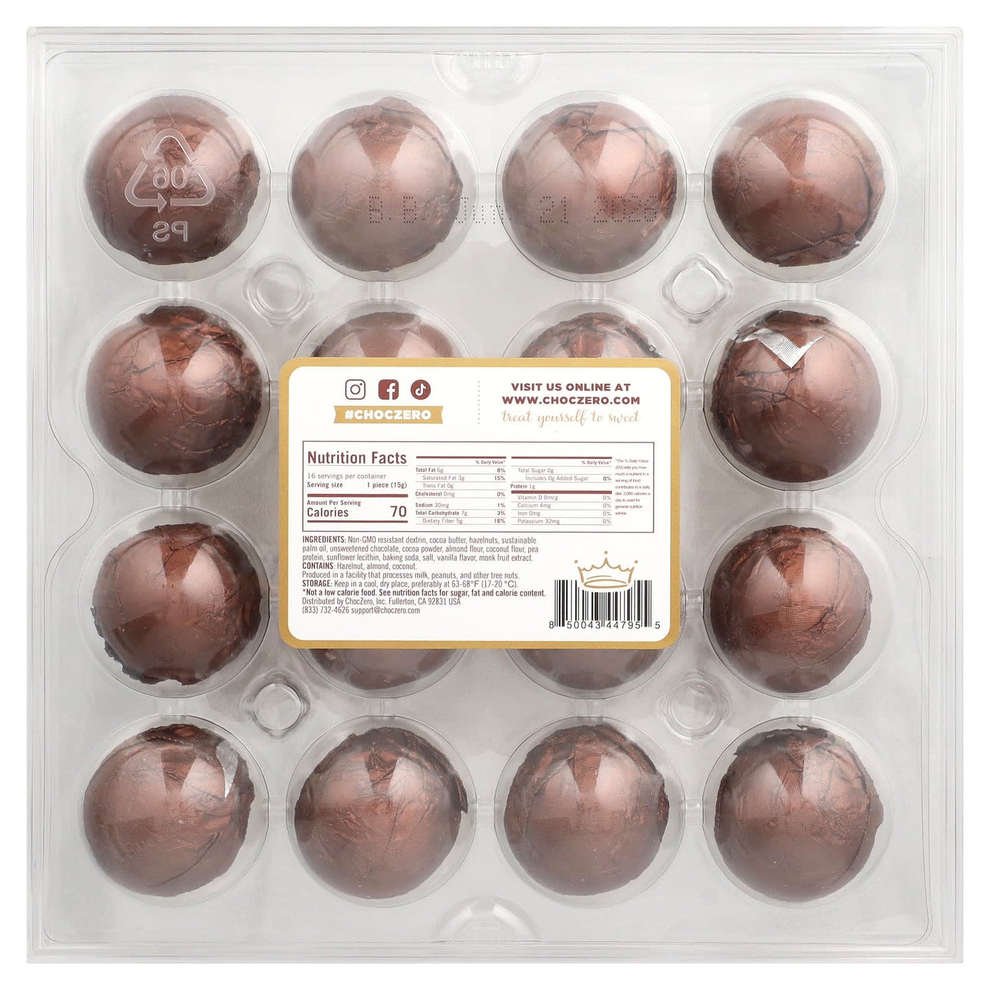 Dark Chocolate Hazelnut Truffle Bars by ChocZero - Vegan & Keto Friendly - Image 2
