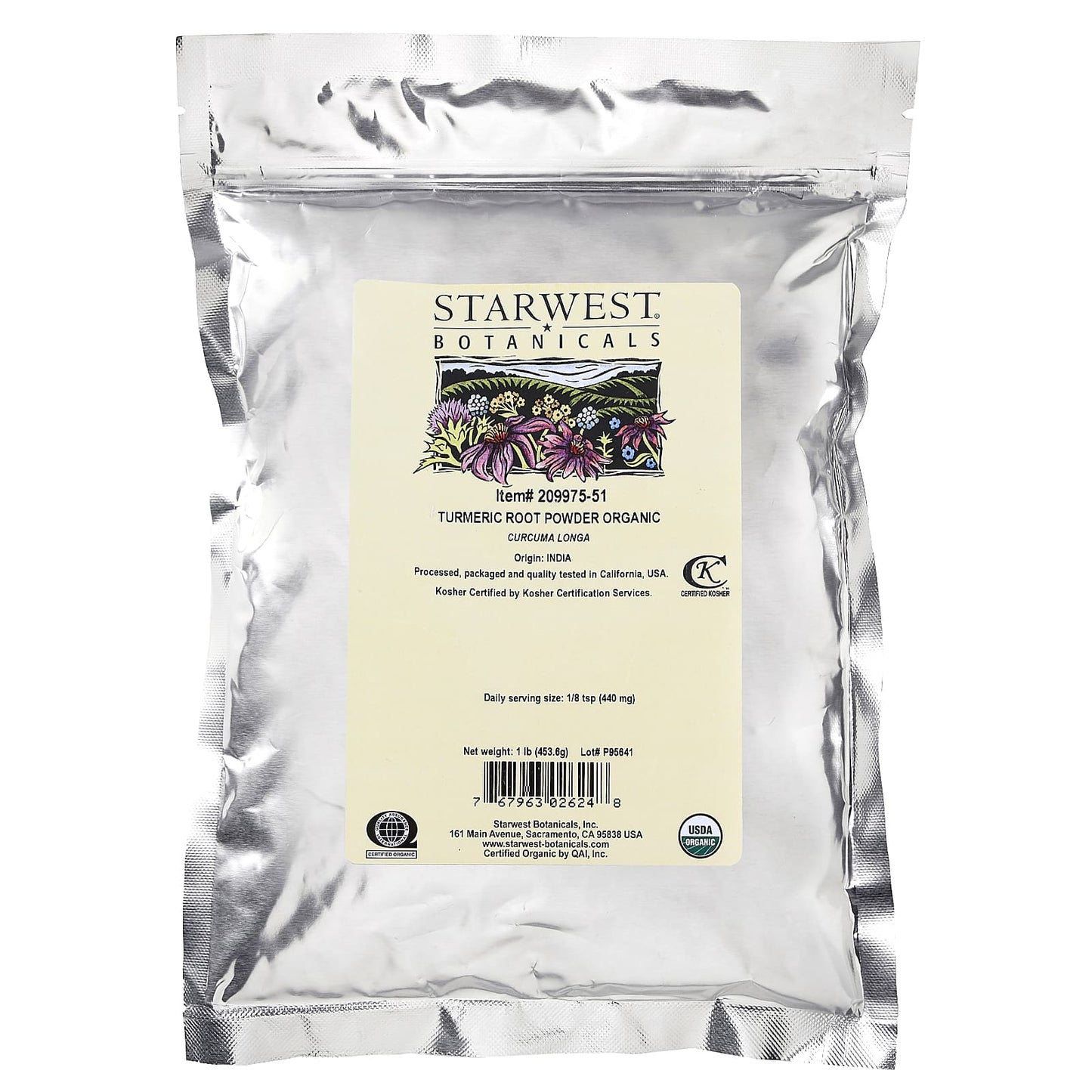 Starwest Botanicals, Organic Turmeric Root Powder, 1 lb (453.6 g) - Image 2