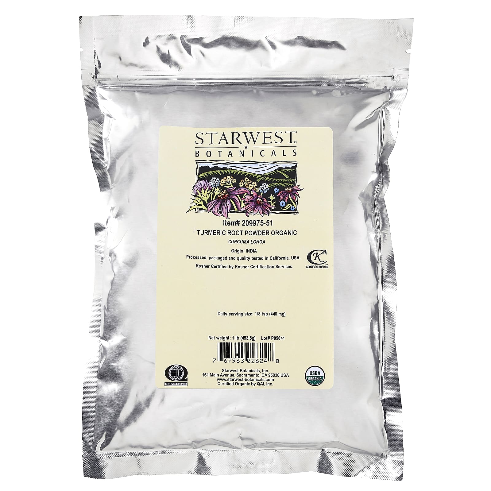 Starwest Botanicals, Organic Turmeric Root Powder, 1 lb (453.6 g) - Image 2