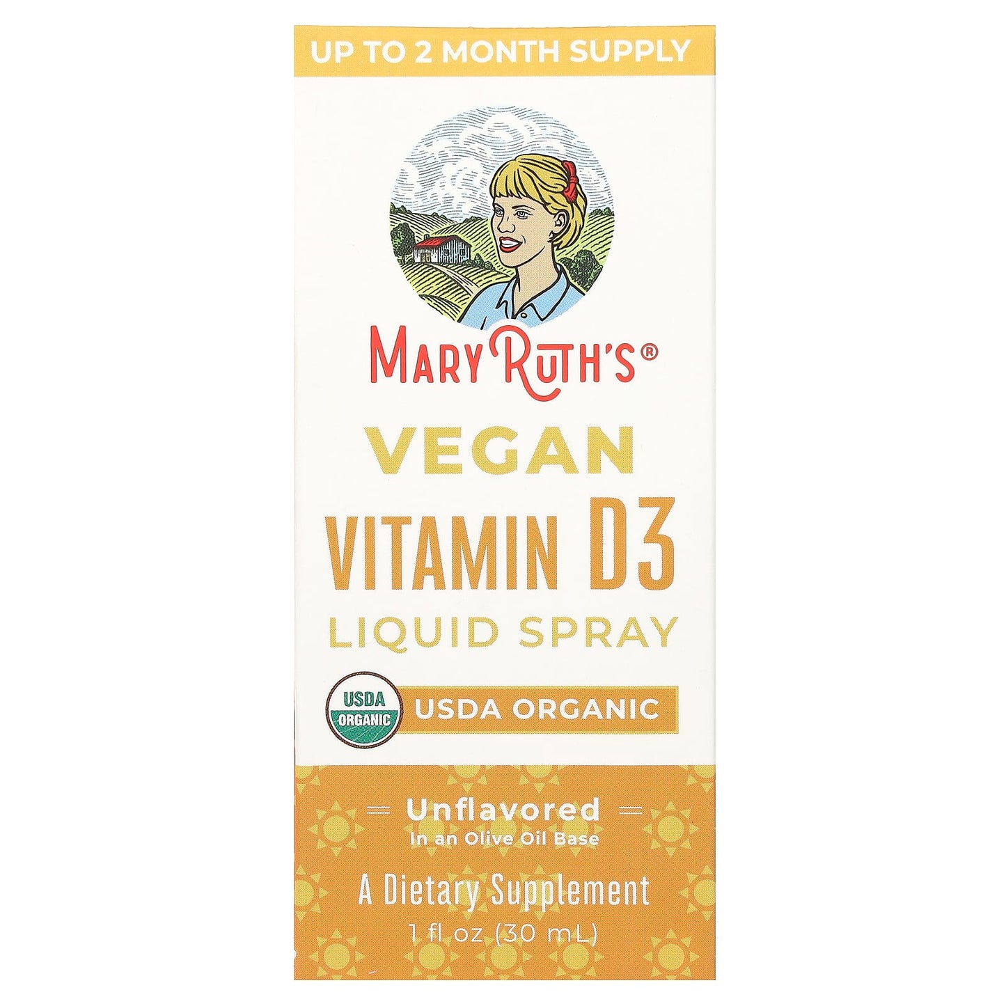MaryRuth's, Vegan Vitamin D3 Liquid Spray, Unflavored, 1 fl oz (30 ml) - Image 1