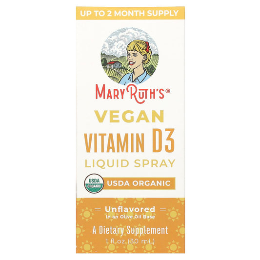 MaryRuth's, Vegan Vitamin D3 Liquid Spray, Unflavored, 1 fl oz (30 ml) - Image 1