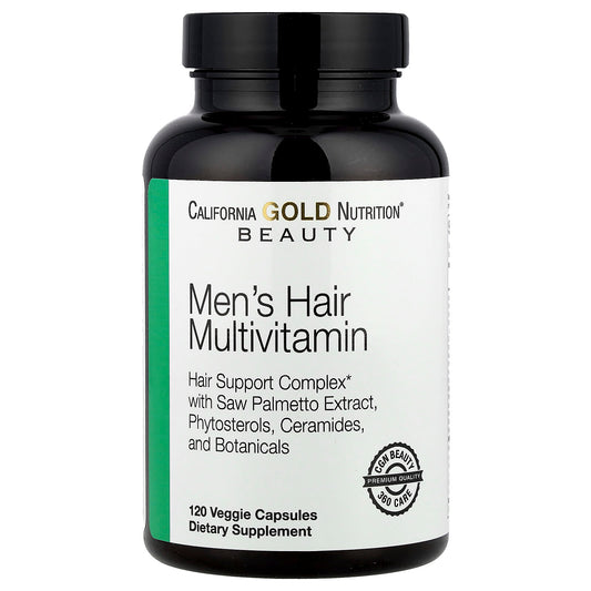 California Gold Nutrition Men's Hair Multivitamin 120 Veggie Capsules - Image 1