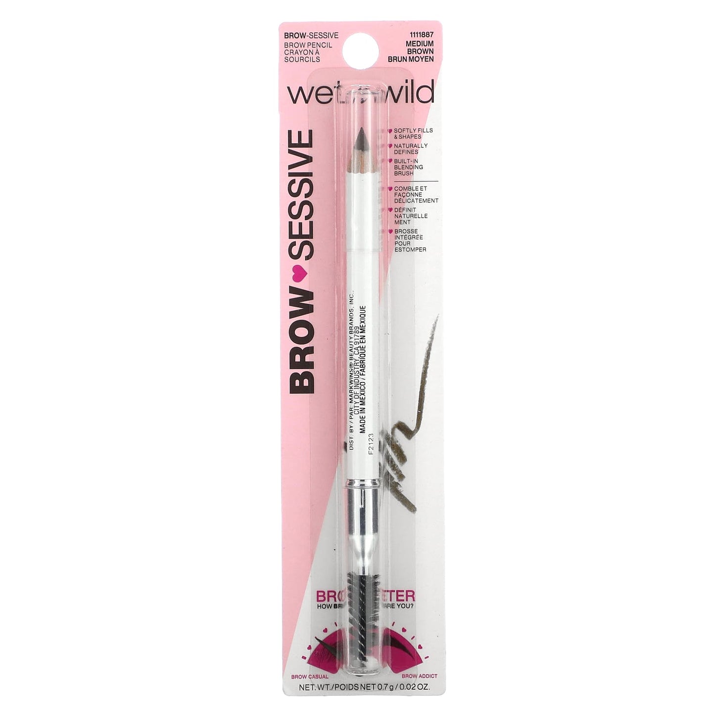 wet n wild, Brow Sessive Pencil, 1111887 Medium Brown, 0.02 oz (0.7 g) - Image 2