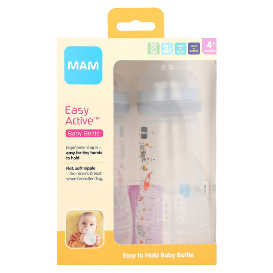 MAM, Easy Active, Baby Bottle, 4+ Months, 2 Count - Image 1