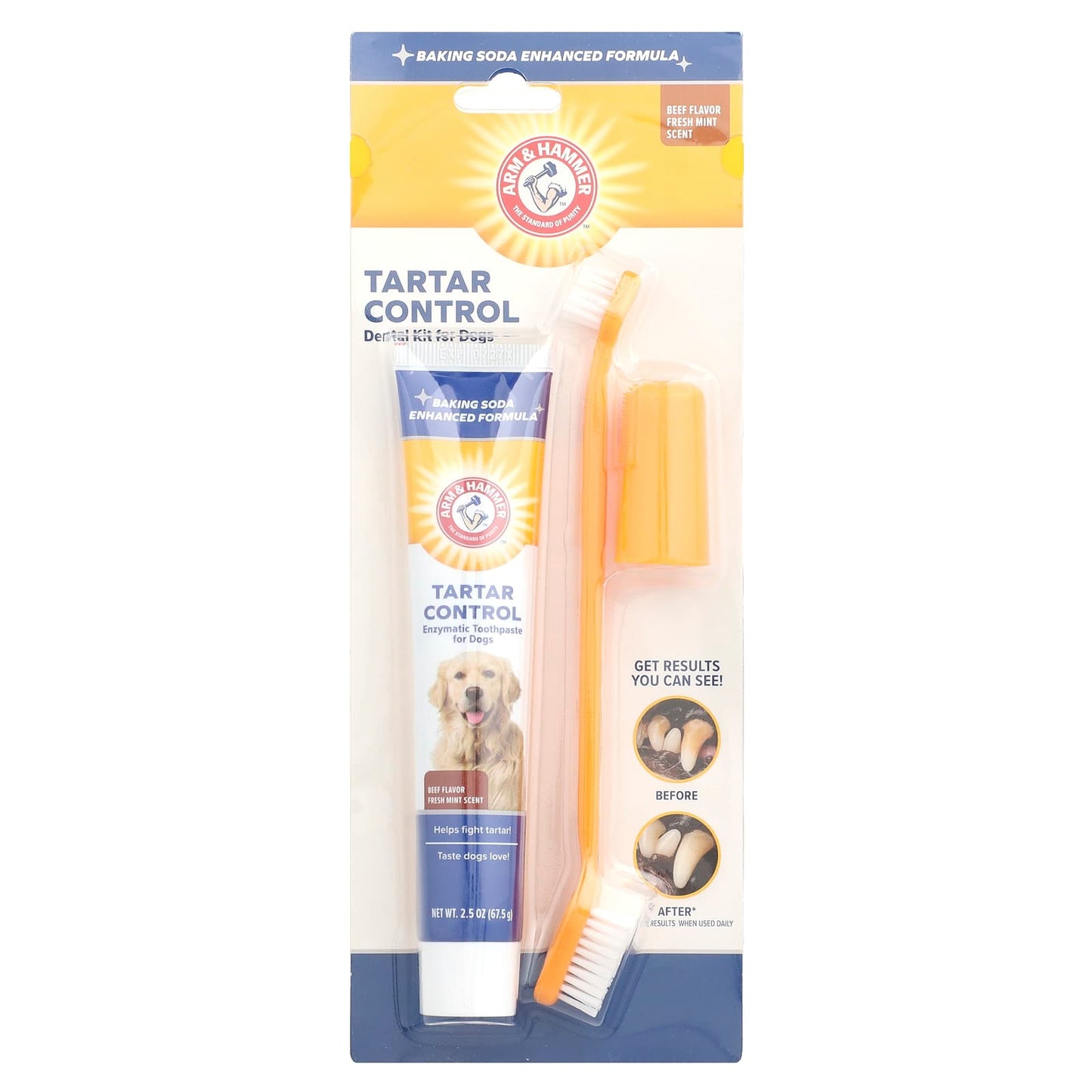 Arm & Hammer Tartar Control Dental Kit for Dogs - Beef Flavor - Image 1