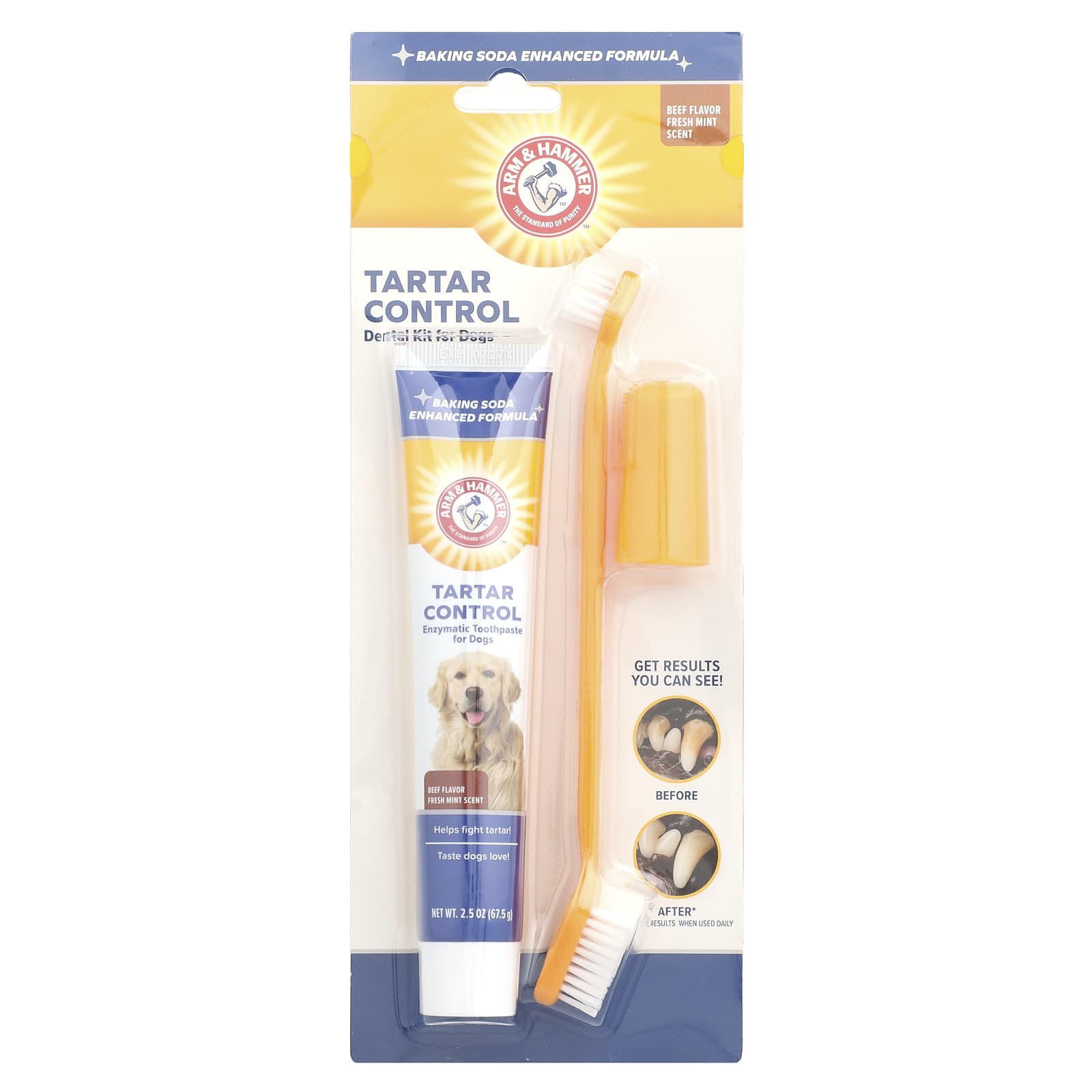 Arm & Hammer Tartar Control Dental Kit for Dogs - Beef Flavor - Image 1
