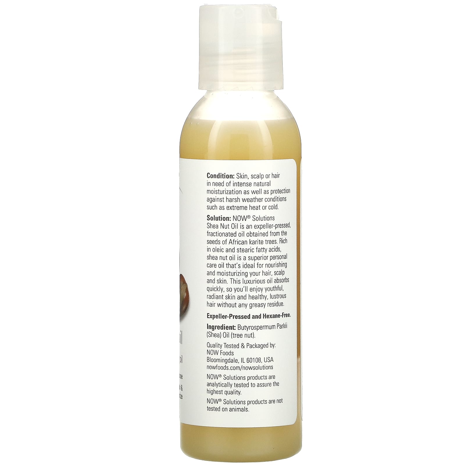 NOW Foods, Solutions, Shea Nut Oil, 4 fl oz (118 ml) - Image 2