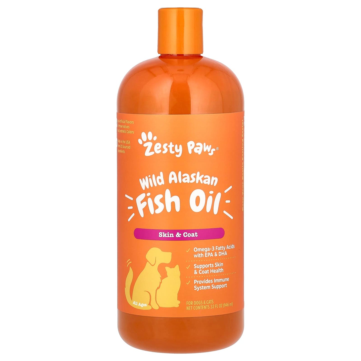 Zesty Paws, Wild Alaskan Fish Oil, For Dogs & Cats, All Ages, 32 fl oz (946 ml) - Image 1