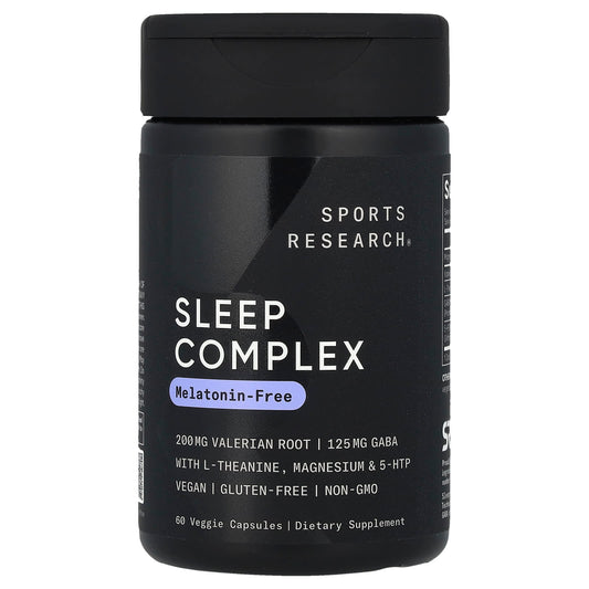 Sports Research, Sleep Complex, Melatonin-Free, 60 Veggie Capsules - Image 1