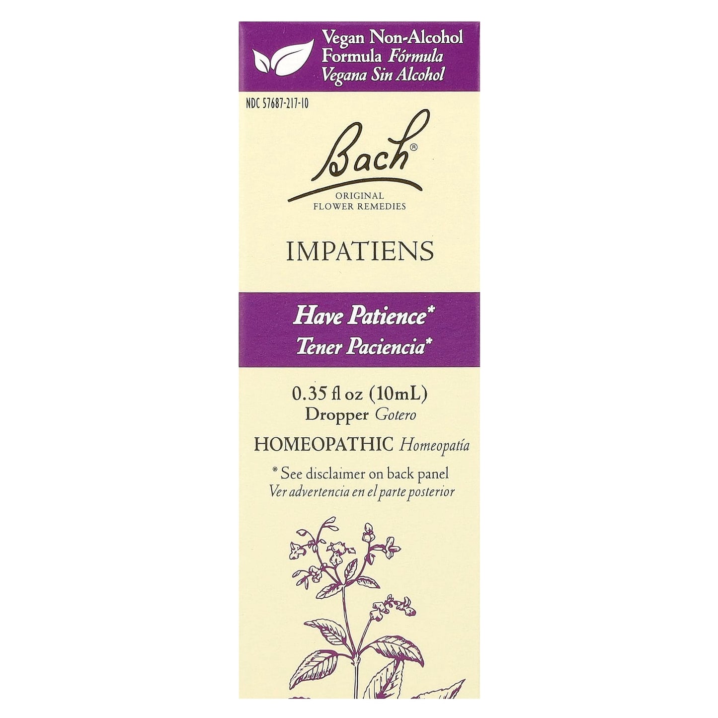 Bach Original Flower Remedies Impatiens for Emotional Balance - 0.35 fl oz - Image 1