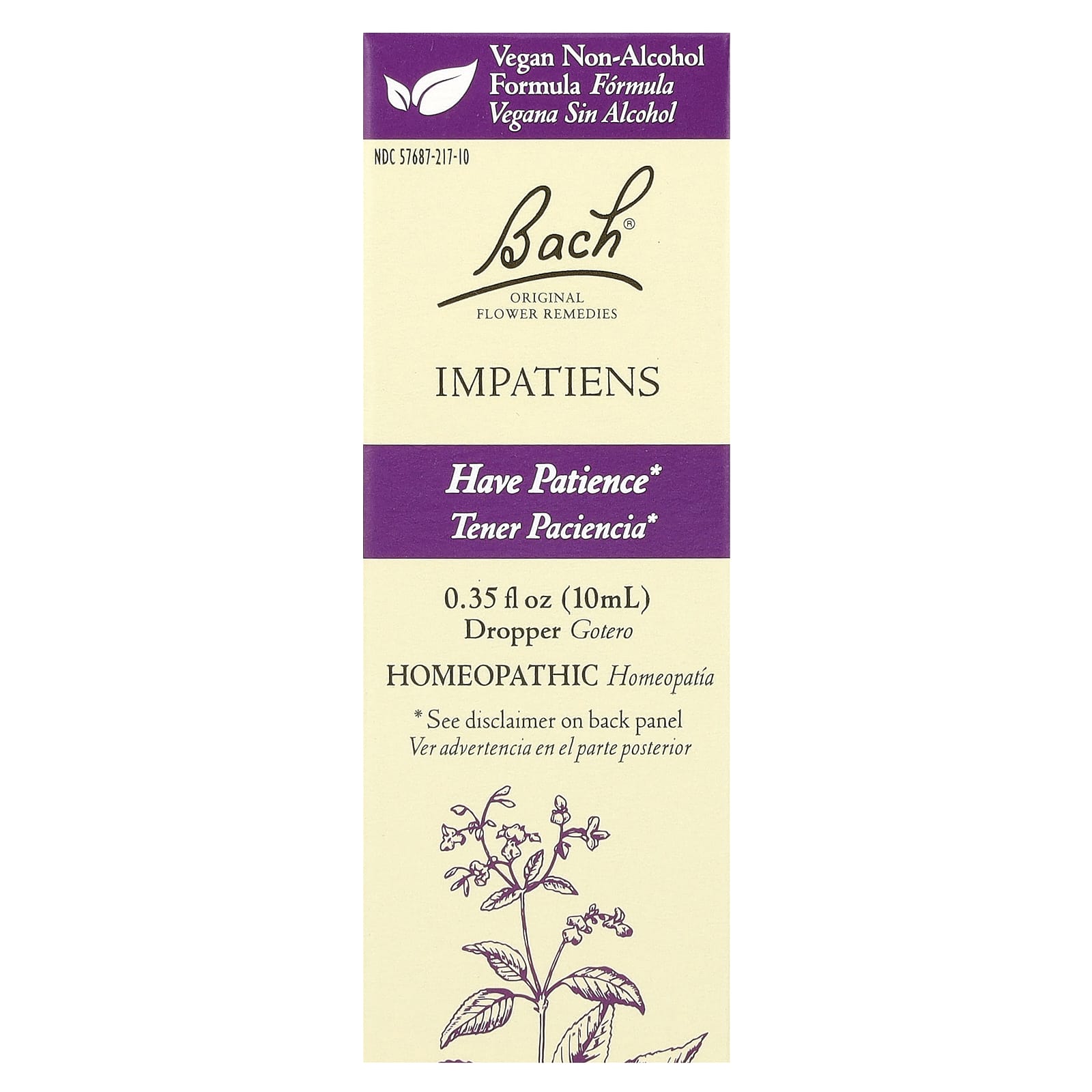 Bach Original Flower Remedies Impatiens for Emotional Balance - 0.35 fl oz - Image 1