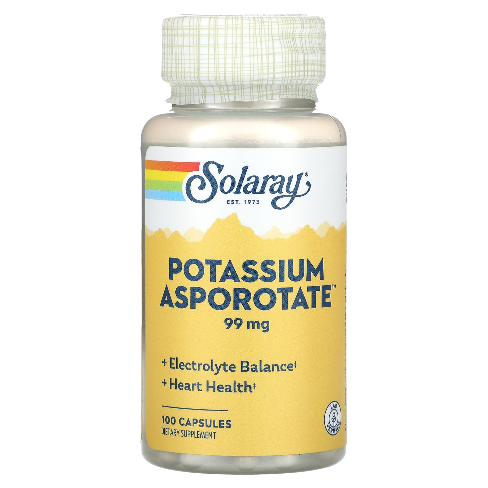 Solaray, Potassium Asporotate, 99 mg, 100 Capsules - Image 1