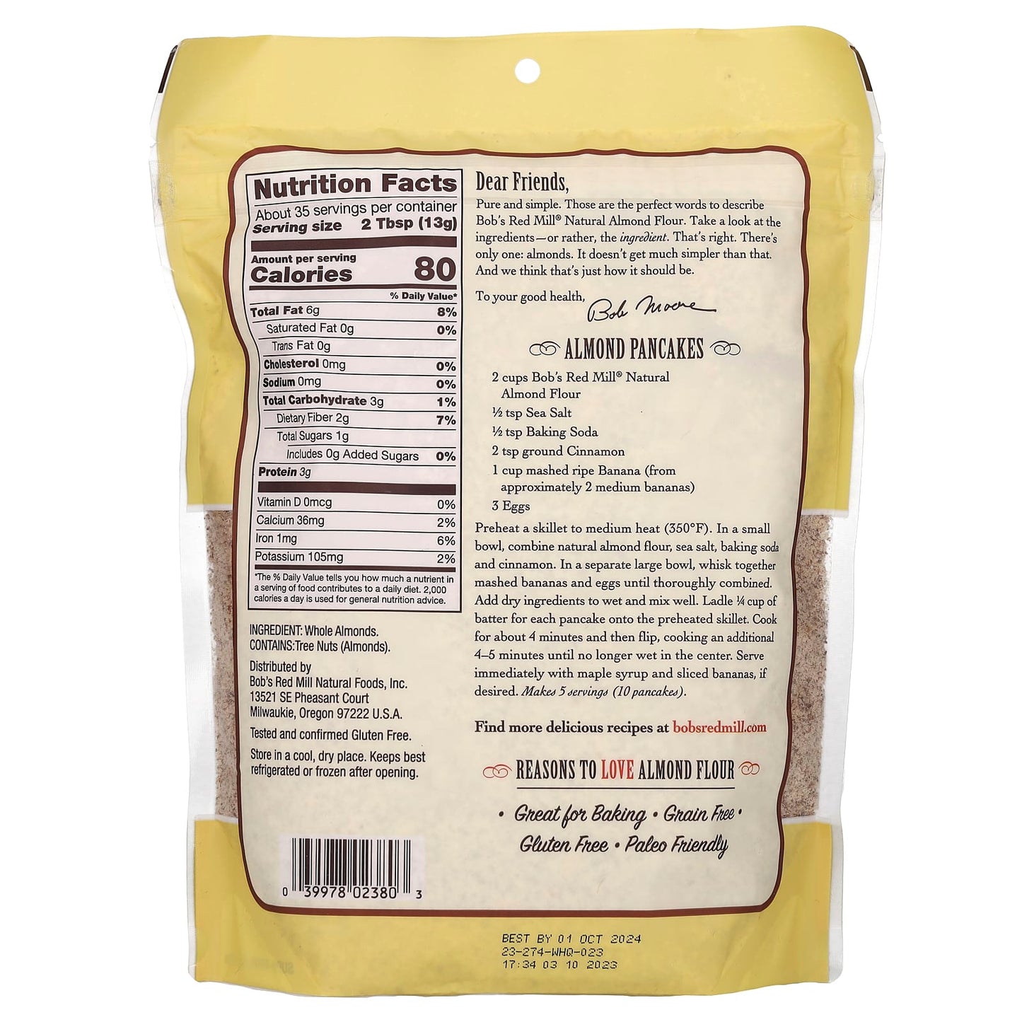 Bob's Red Mill Natural Almond Flour 16 oz, Super Fine, Gluten Free - Image 2