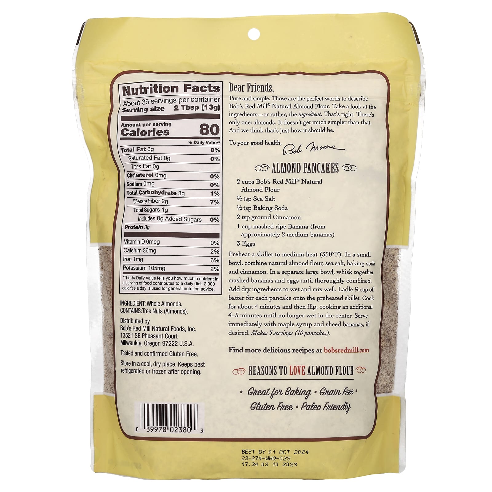 Bob's Red Mill Natural Almond Flour 16 oz, Super Fine, Gluten Free - Image 2