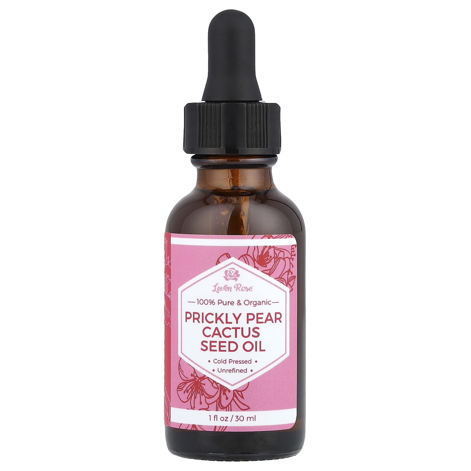 Leven Rose, 100% Pure & Organic Prickly Pear Cactus Seed Oil, 1 fl oz (30 ml) - Image 1