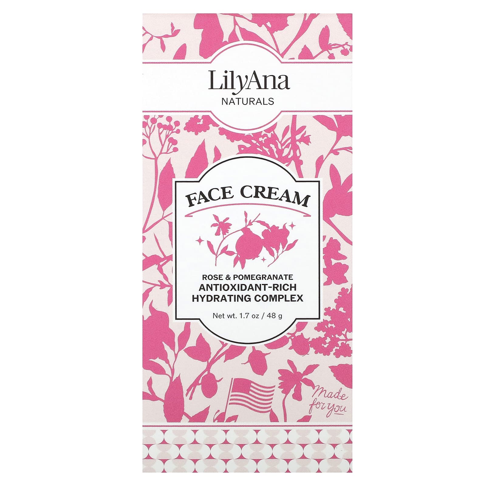Lilyana Naturals, Face Cream, Rose & Pomegranate , 1.7 oz (48 g) - Image 2