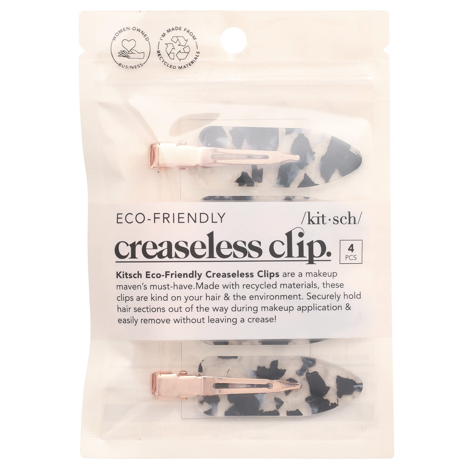 Kitsch, Eco-Friendly Creaseless Clip, 4 Pieces - Image 1