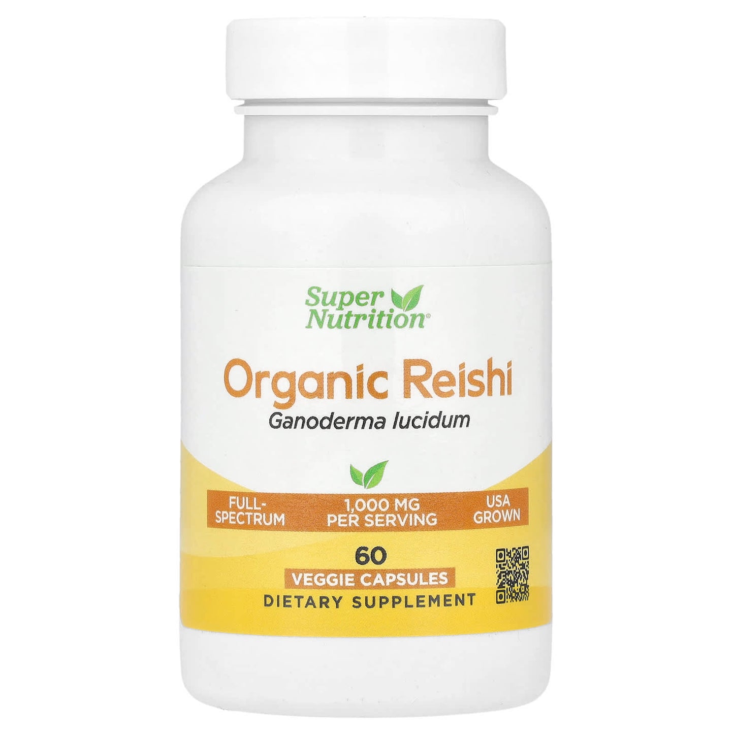 Reishi Mushroom Supplement - Organic, 1000mg, 60 Capsules - Image 1