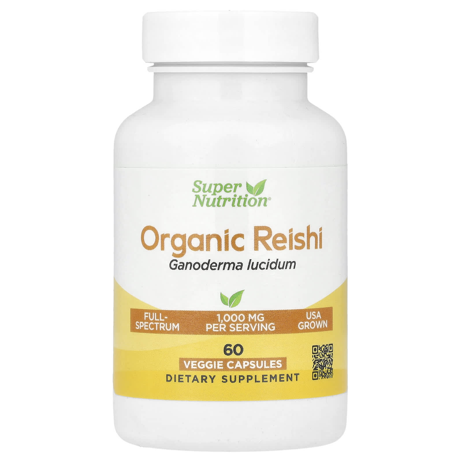 Reishi Mushroom Supplement - Organic, 1000mg, 60 Capsules - Image 1