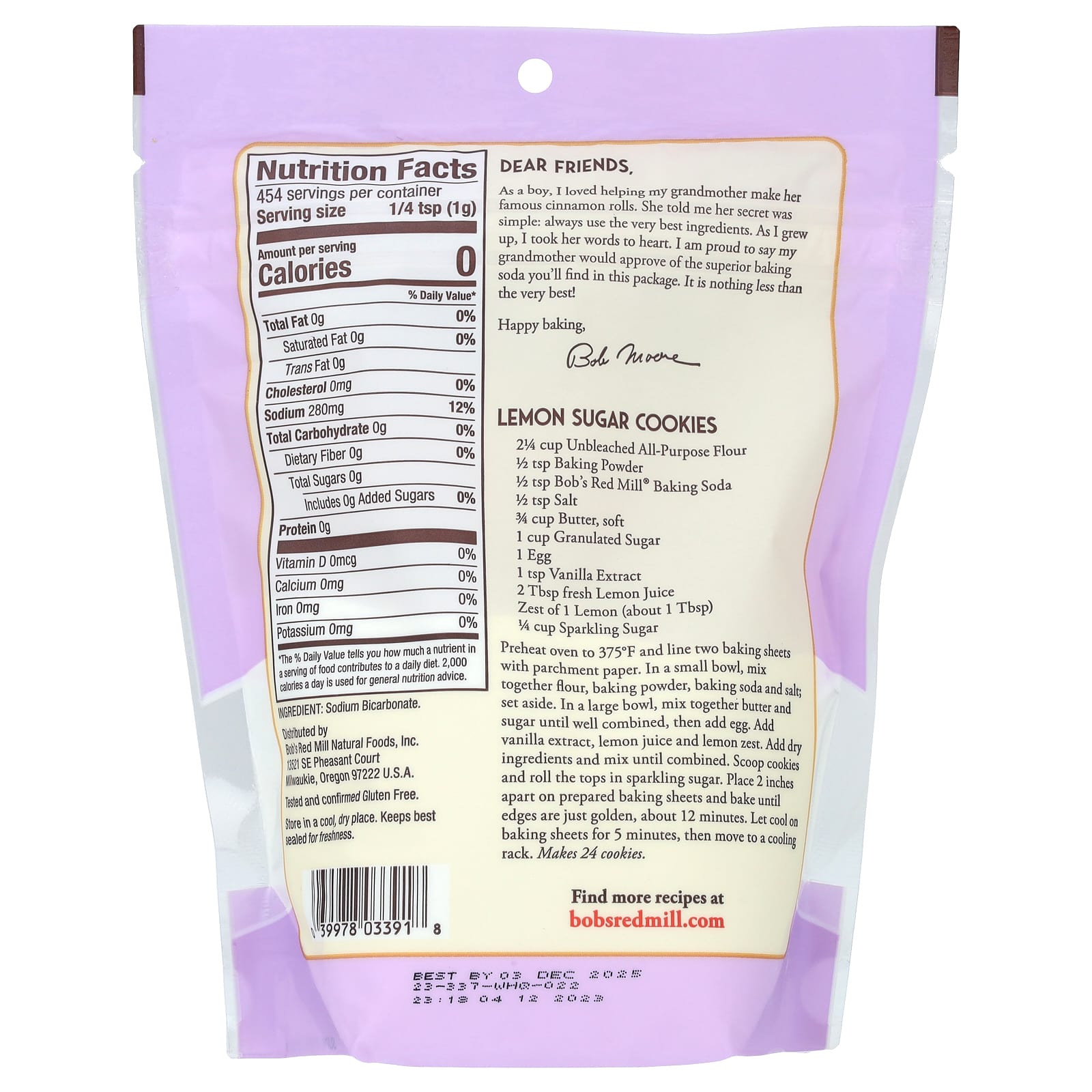 Bob's Red Mill Baking Soda 1 lb (454g) Gluten-Free & Non-GMO - Image 2