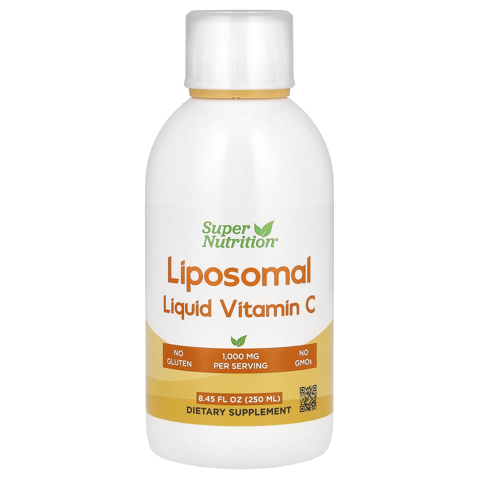 Super Nutrition, Liposomal Liquid Vitamin C, Unflavored, 1,000 mg, 8.45 fl oz (250 ml) - Image 1