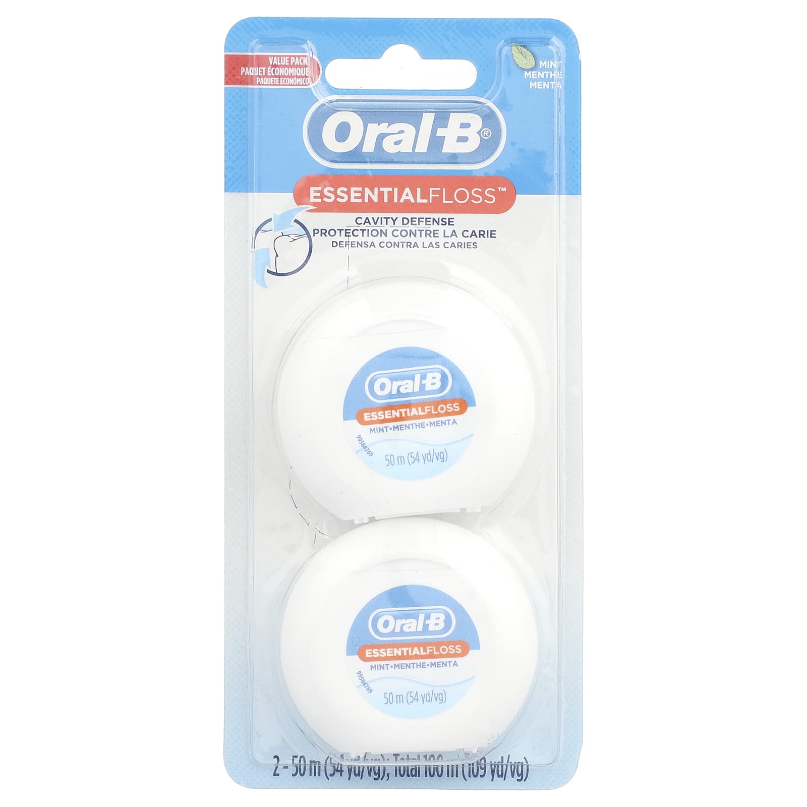 Oral-B, EssentialFloss™, Value Pack, Mint, 2 Pack, 54 yd (50 m) Each - Image 1