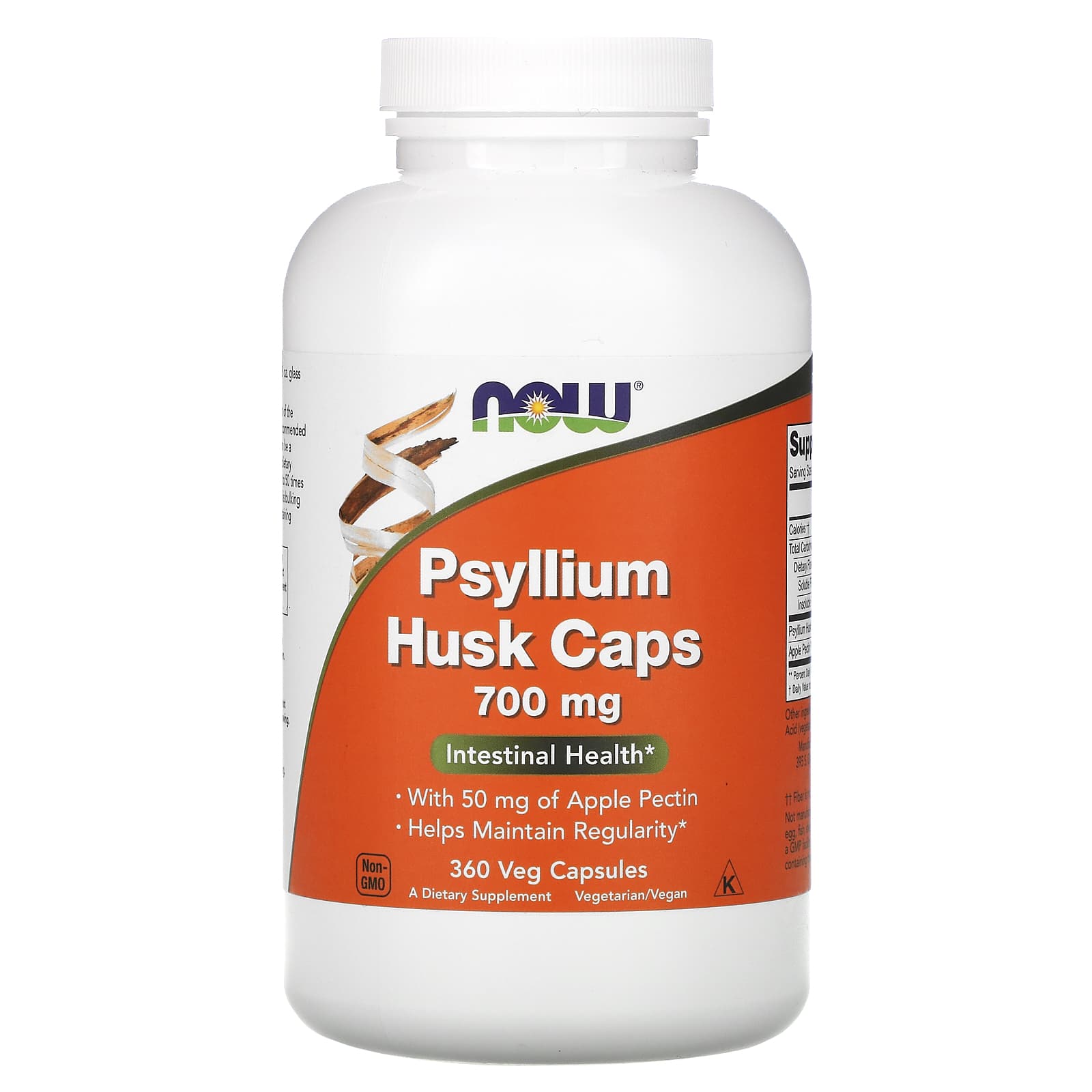 NOW Foods, Psyllium Husk Caps, 700 mg , 360 Veg Capsules - Image 1