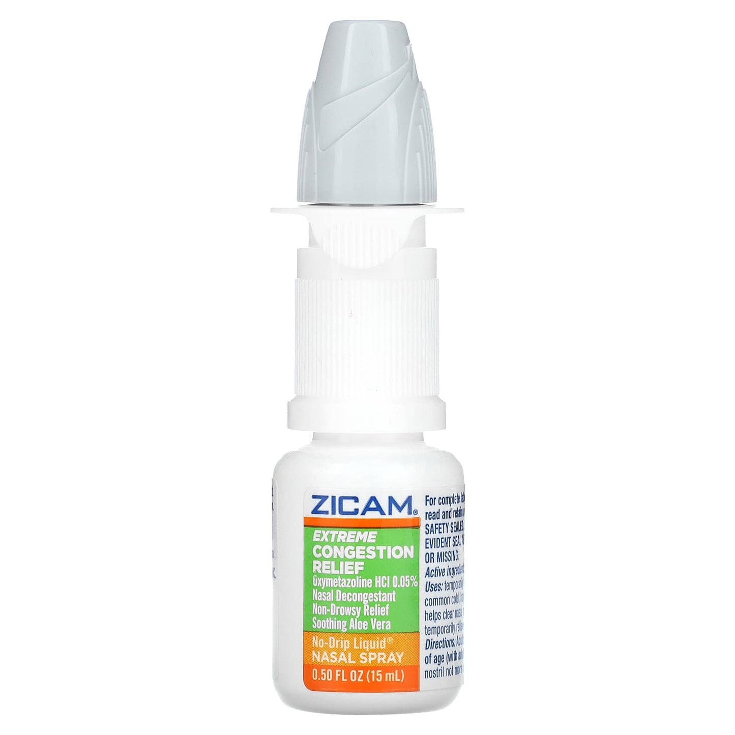 Zicam, Extreme Congestion Relief, No Drip Liquid Nasal Spray, Soothing Aloe Vera, 0.5 fl oz (15 ml) - Image 1