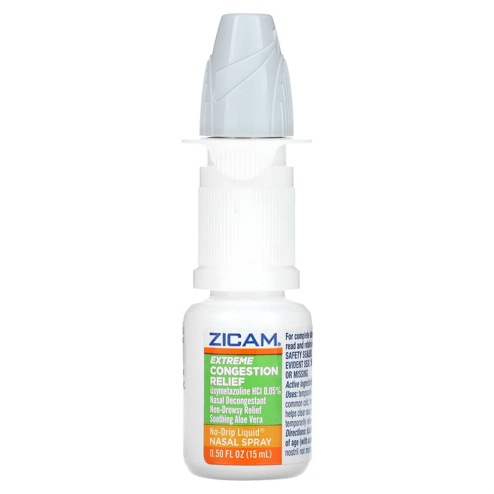 Zicam, Extreme Congestion Relief, No Drip Liquid Nasal Spray, Soothing Aloe Vera, 0.5 fl oz (15 ml) - Image 1