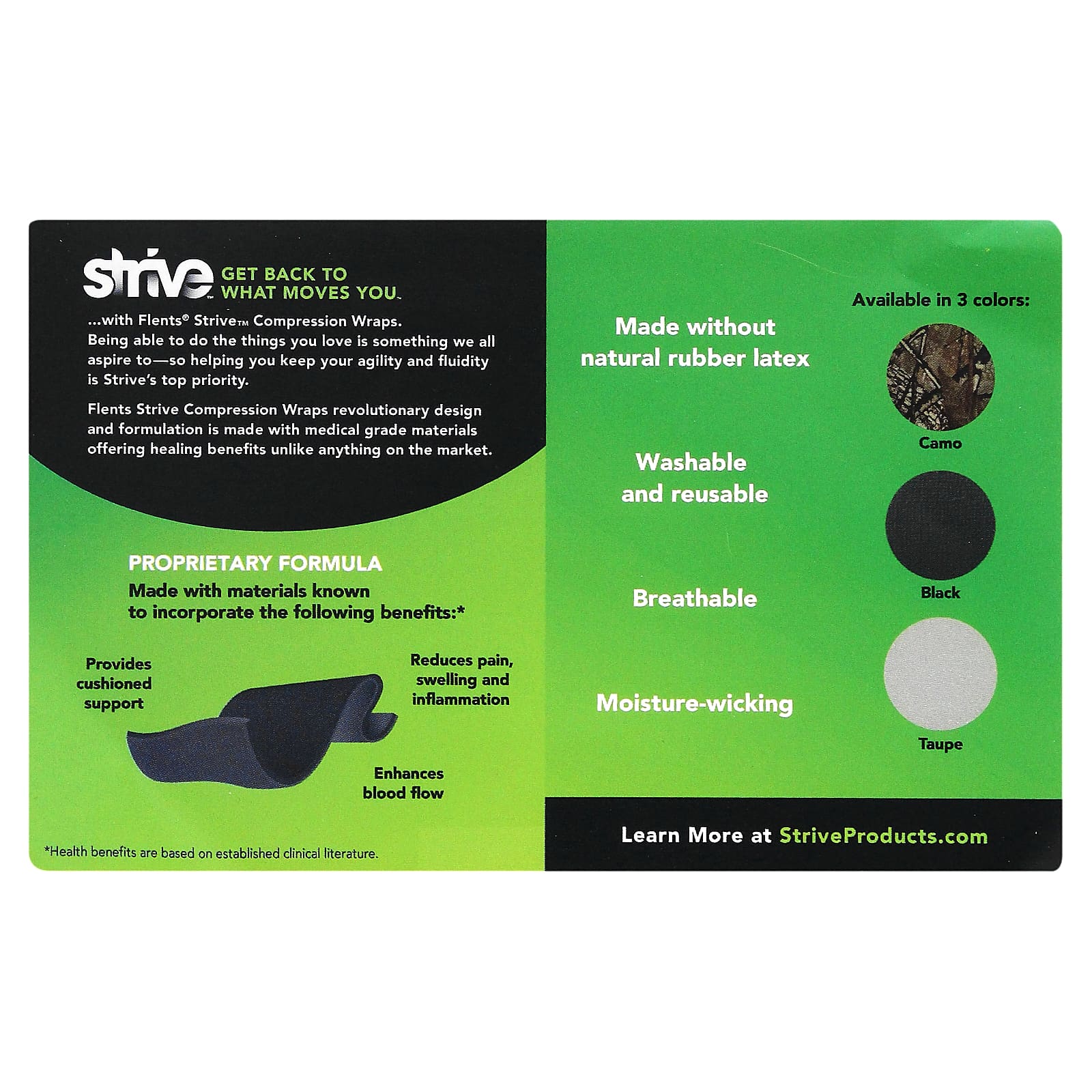 Strive, Compression Wrap, Black, 1 Wrap - Image 2